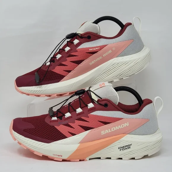 Salomon Sense Ride 5 Gore-tex Peach Running Shoes 473145 Women's Size Multi New - Picture 2 of 11